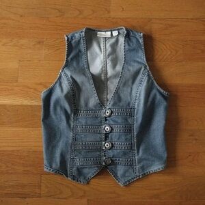 Women's Sleeveless Denim Vest in Blue
